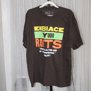 Malcolm X Graphic Short Sleeve Crew Neck T-Shirt.  Sz. 2XL